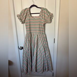 EUC Ivy City Co Teagan Short Sleeve Dress in Floral Stripe